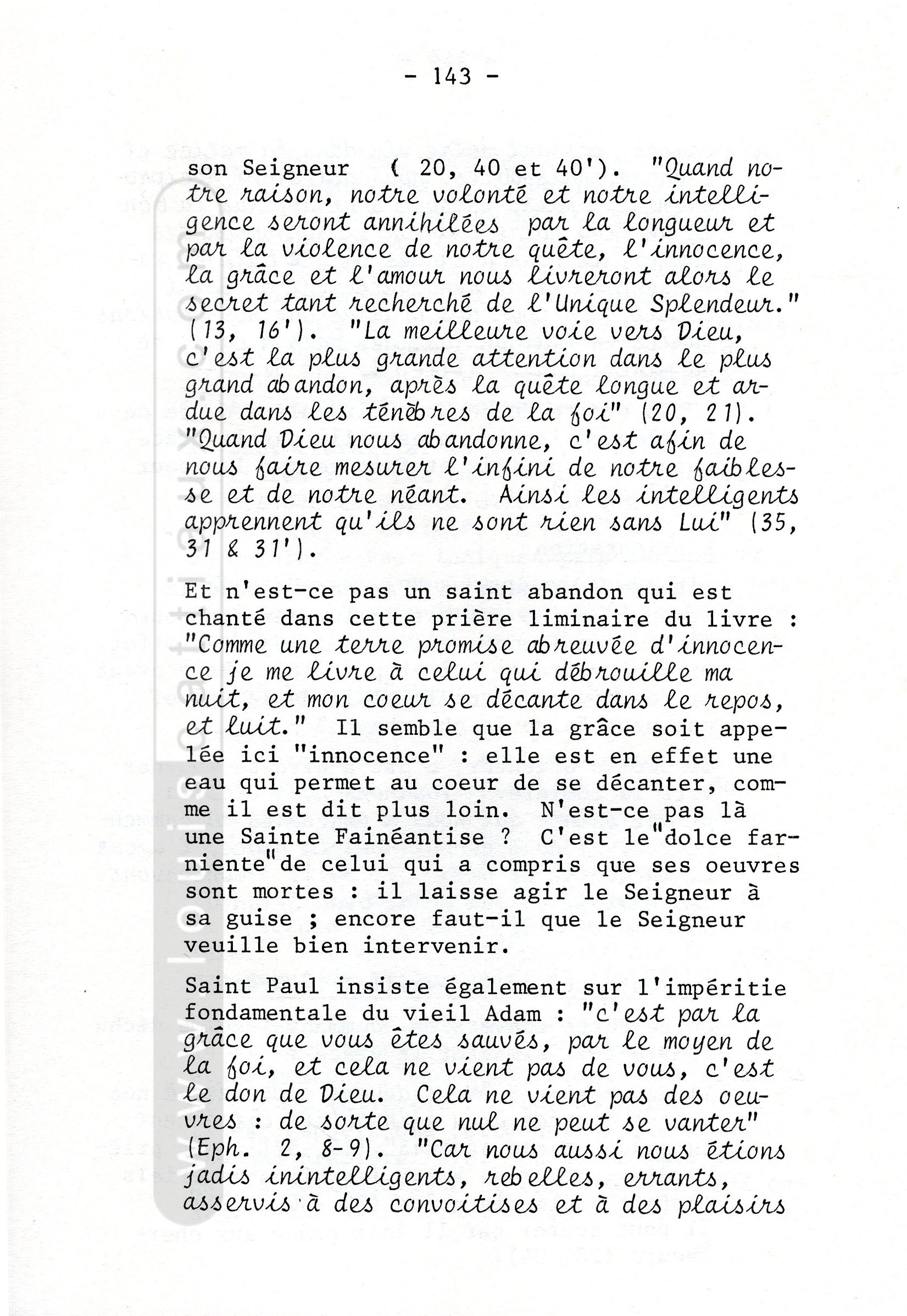 Le thème de la grâce dans « Le Message Retrouvé », 1992