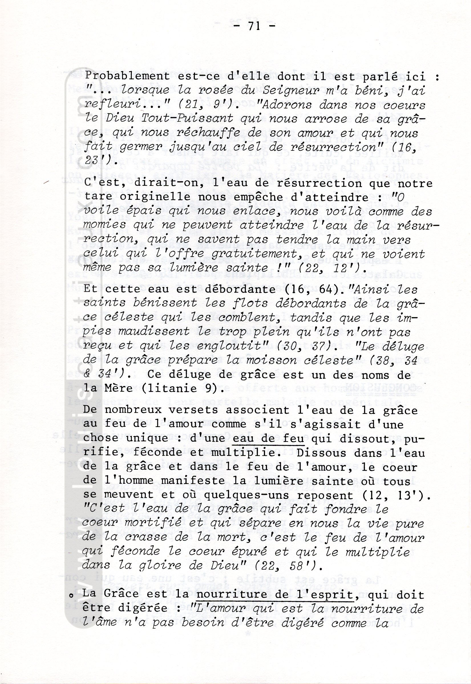 Le thème de la grâce (2) dans « Le Message Retrouvé », 1992