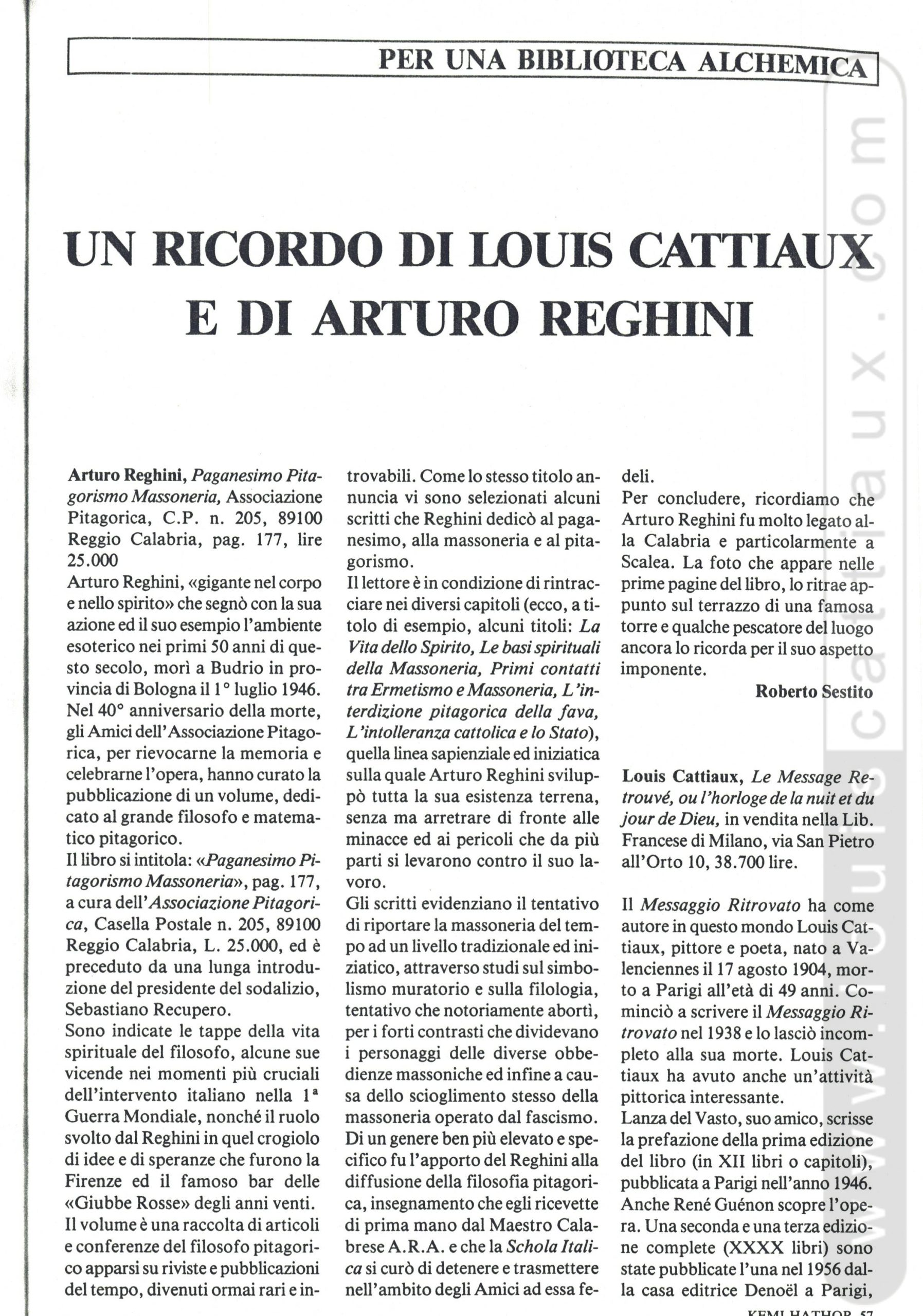 Il messaggio profetico di Louis Cattiaux