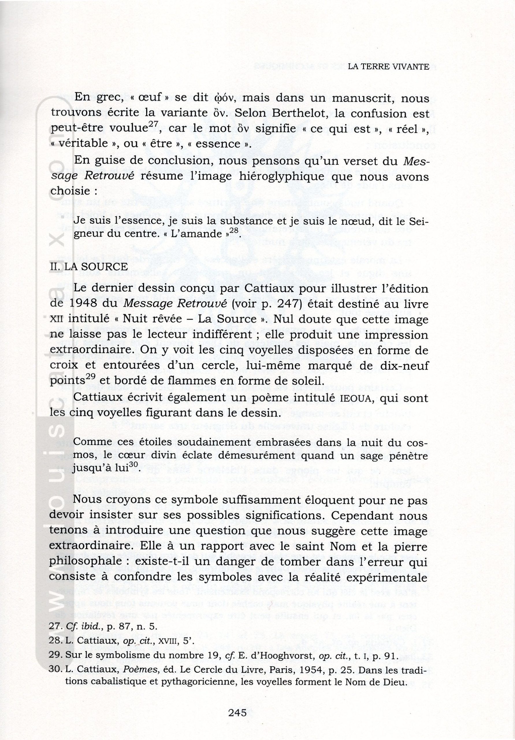 La terre vivante, les hiéroglyphes de Louis Cattiaux, 2003