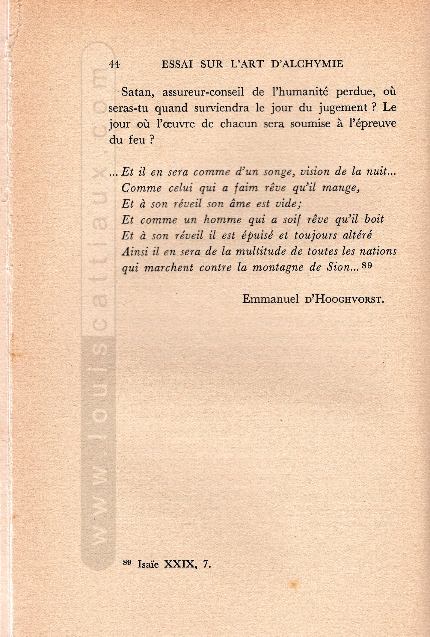 Essai sur l’Art d’Alchymie – Emmanuel d’Hooghvorst
