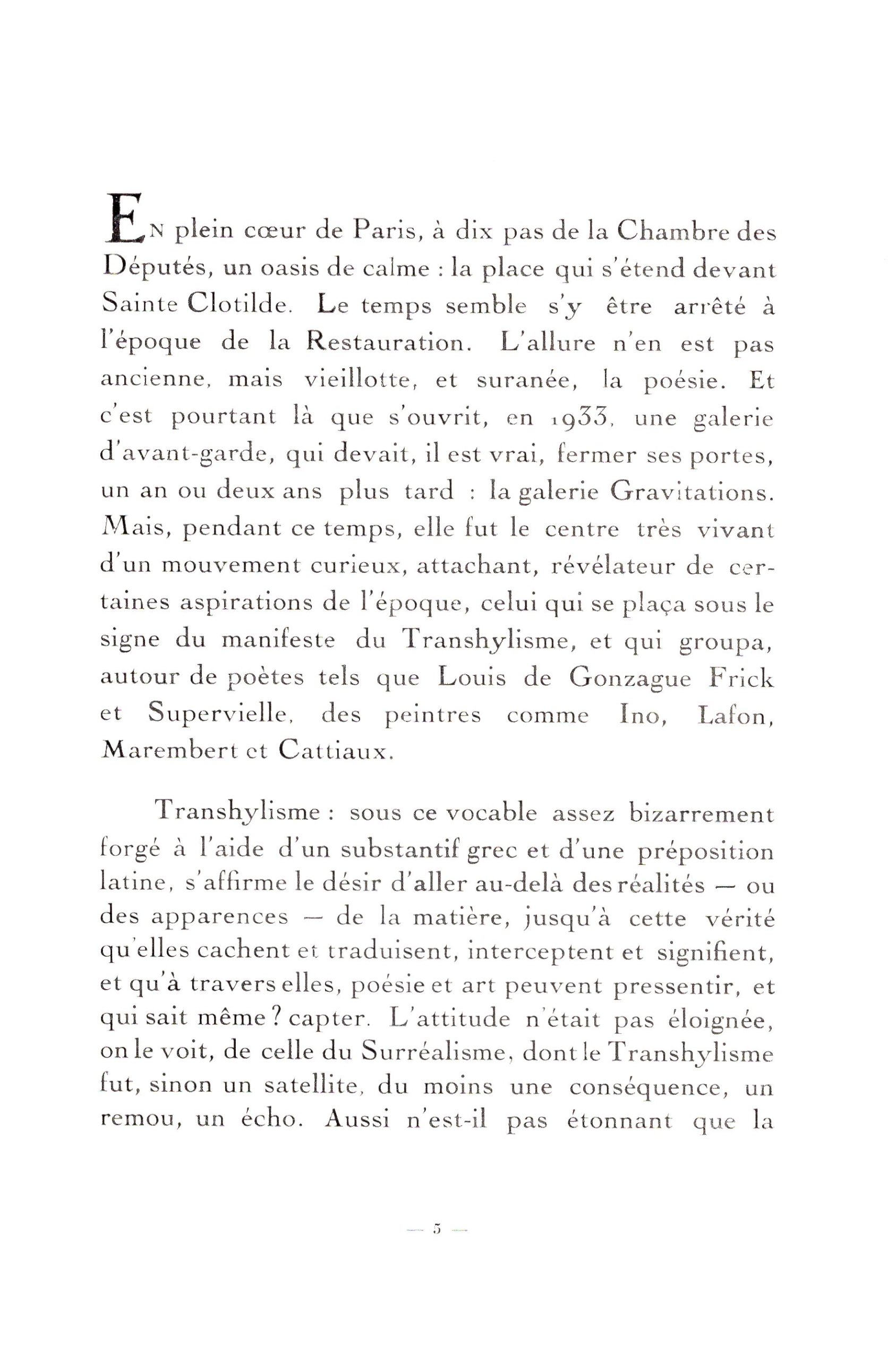 Catalogue de l’exposition, pg. 1