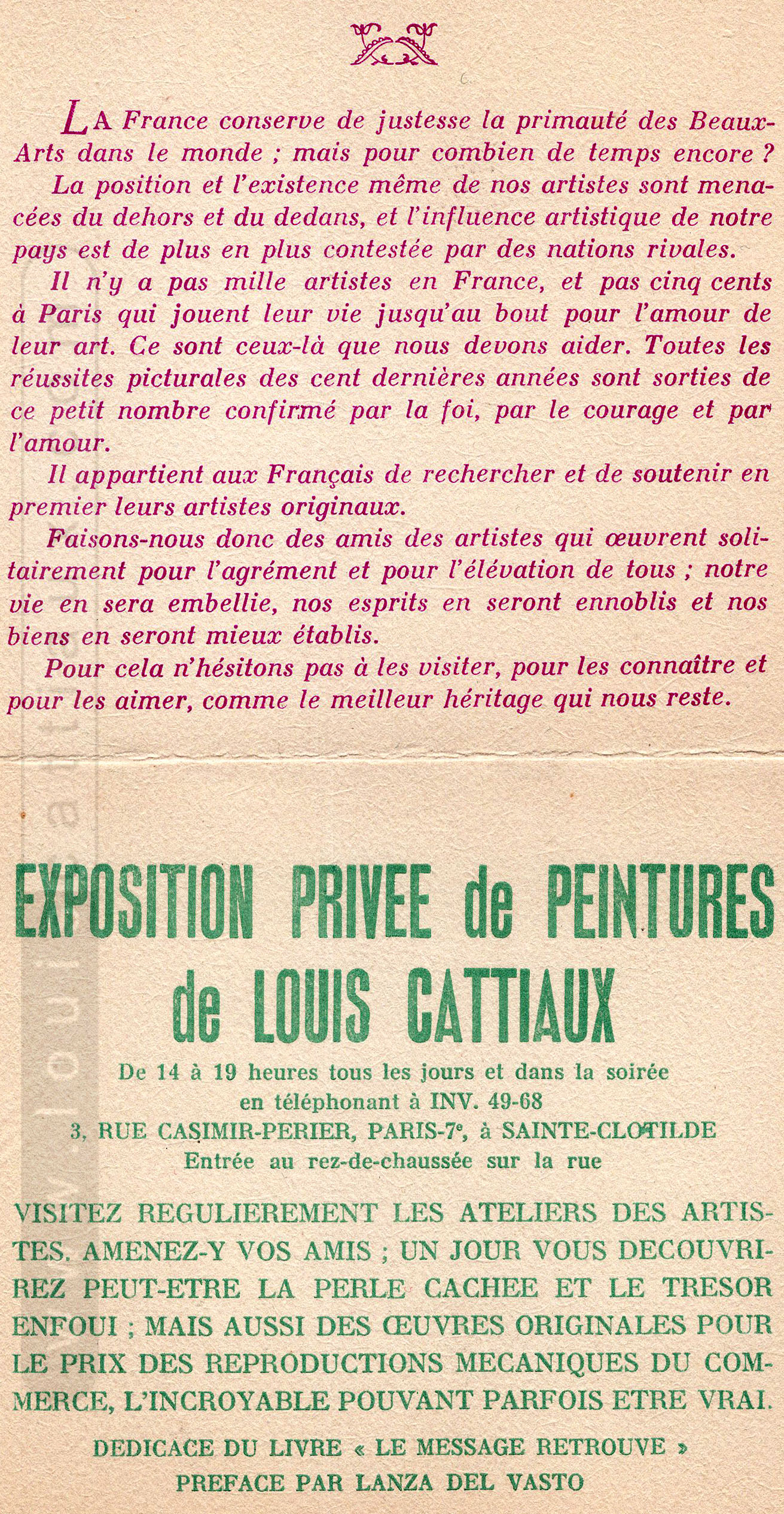 Expo privée Cattiaux