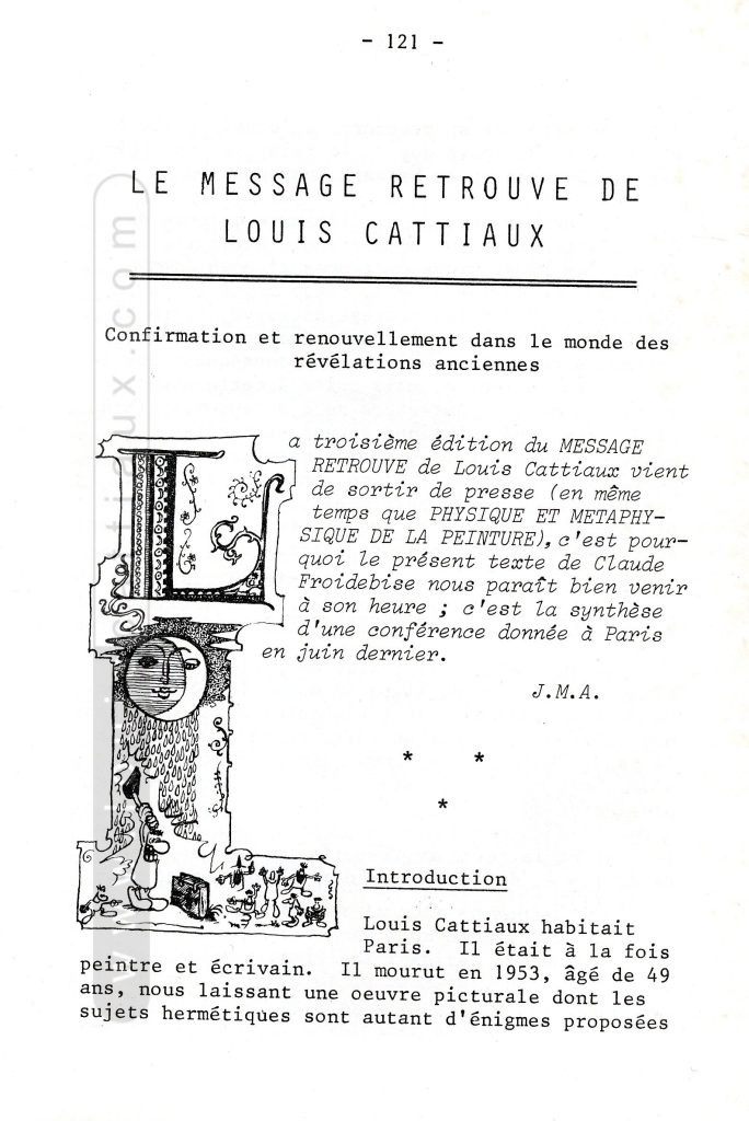 « Le Message Retrouvé » par Claude Froidebise, 1992